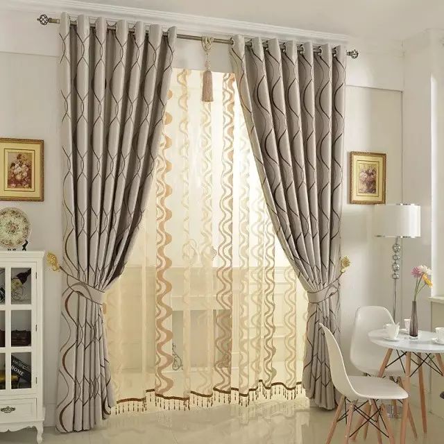 chinese damask curtain fabric, Nordic European style simple and warm bedroom zebra curtain, Pure color blackout curtains for living room and bedroom, curtain rod ends crystal, curtain rod finial with decorative rhinestone