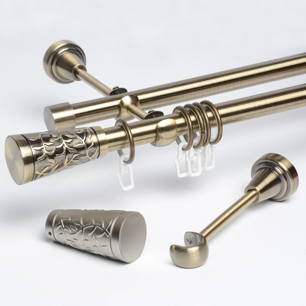 curtain rod set with finials