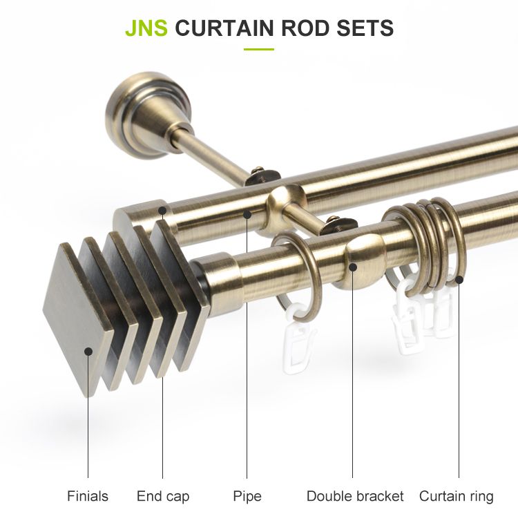 double curtain rod and hardware set