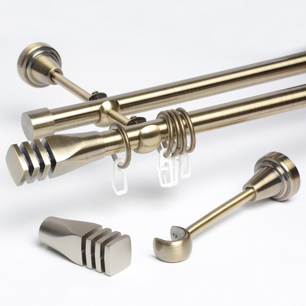 curtain rod set with finials