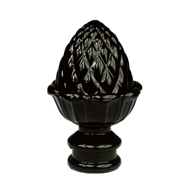 black curtain finials