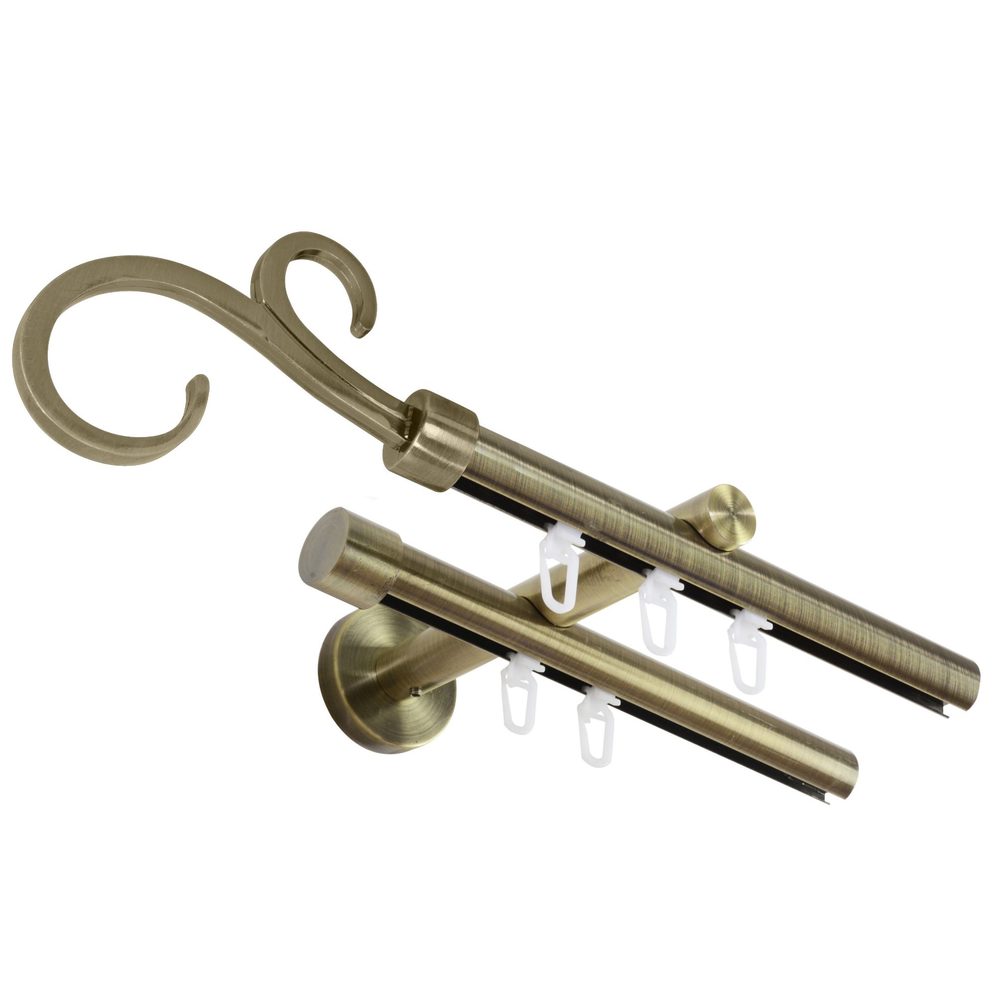 double curtain rod and hardware set
