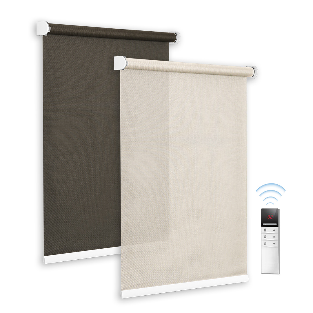 electric curtain fabric,day and night office smart wifi shades