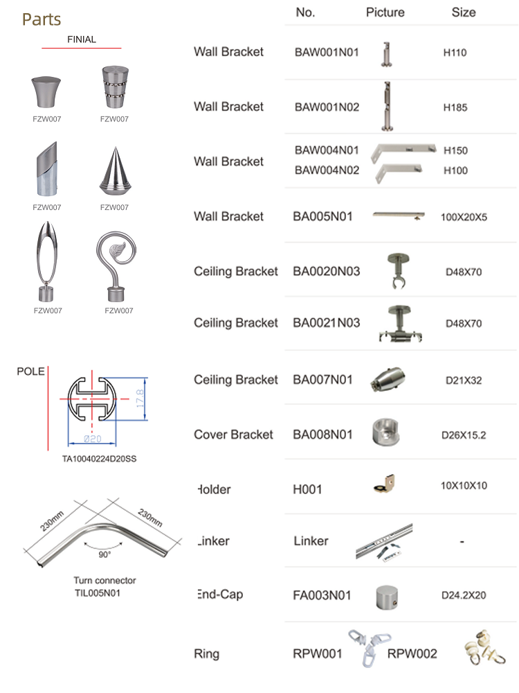 Round aluminum profile with curtain accessories new design wholesale aluminum curtain track sets for home decoration