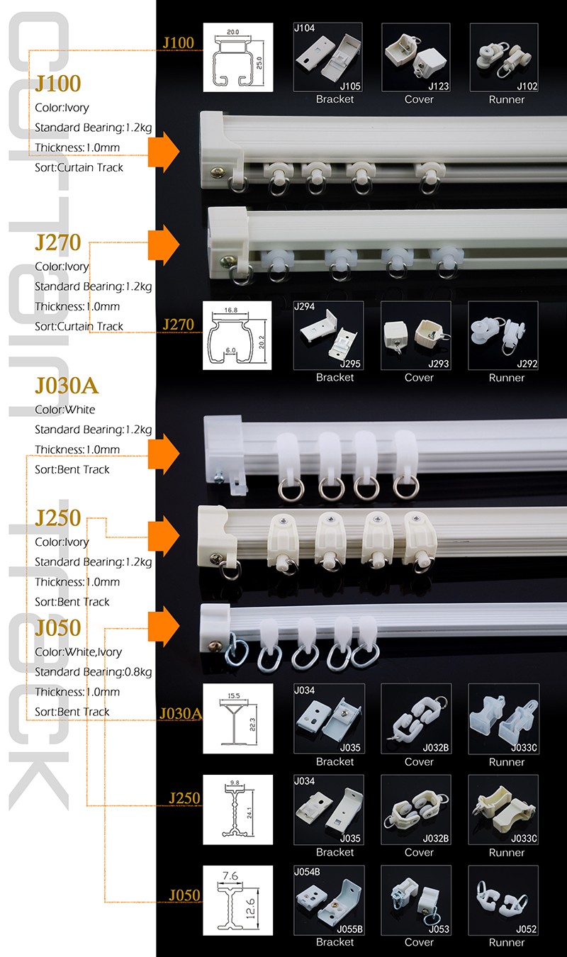 Factory Wholesale Hotel or Home or Hospital  high quality aluminium curtain track and rails easy installation