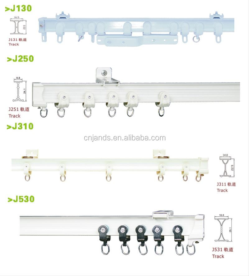 Home Decoration Sliding Shower Curtain Track Hooks Curtain Poles Tracks & Accessories Metal Aluminum