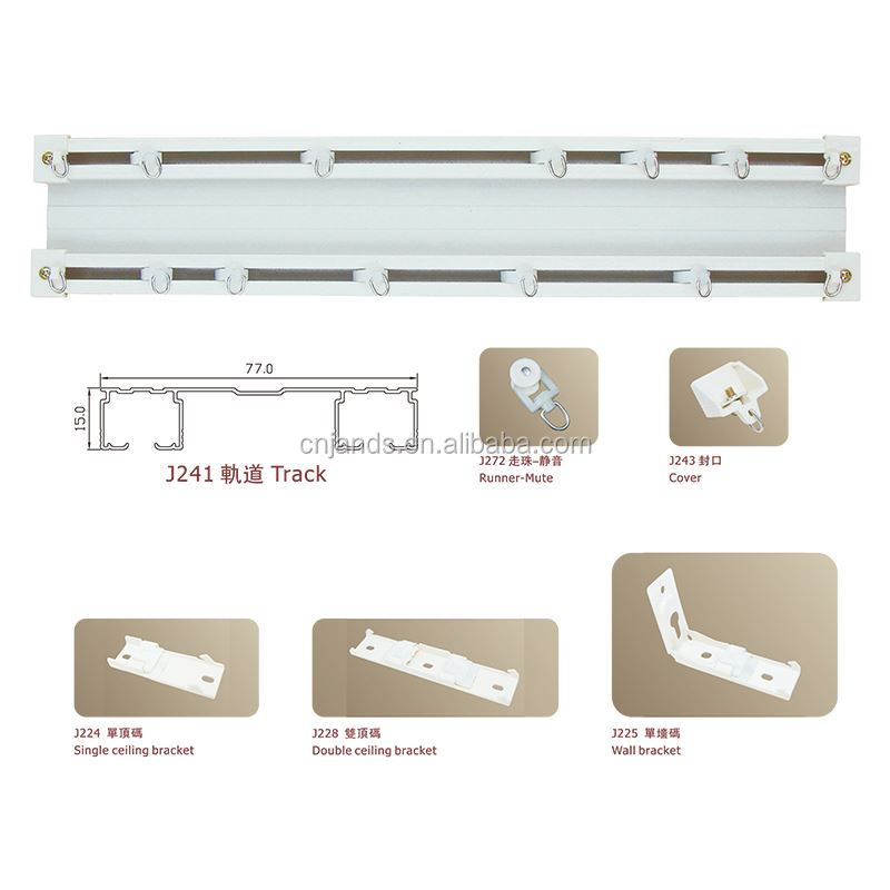 Stardeco J240 Twins Bendable Curtain Track/curtain Rail Curtain Poles Tracks & Accessories Metal Aluminum