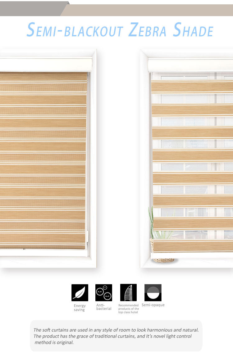 New design home deco window coverings motorized blinds zebra